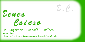 denes csicso business card